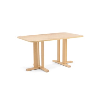 Pöytä KUPOL, 1400x800x720 mm, beige linoleumi, koivu