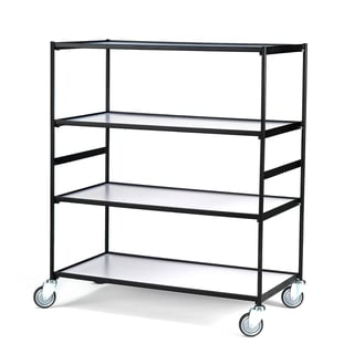 Shelf trolley LINER, 4 shelves, 1250x460x1460 mm