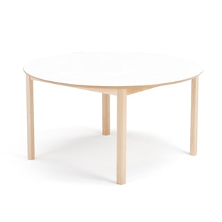 Leikkipöytä ZET, pyöreä, Ø1200x630 mm, koivu, valkoinen