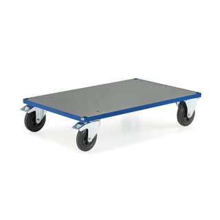 Platform trolley TRANSFER, 1000x700 mm, solid rubber wheels, with brakes