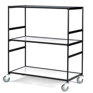 Shelf trolley LINER, 3 shelves, 1250x640x1460 mm