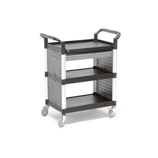 Shelf trolley MOVE, 3 shelves, 1 drawer, 850x480x1000mm