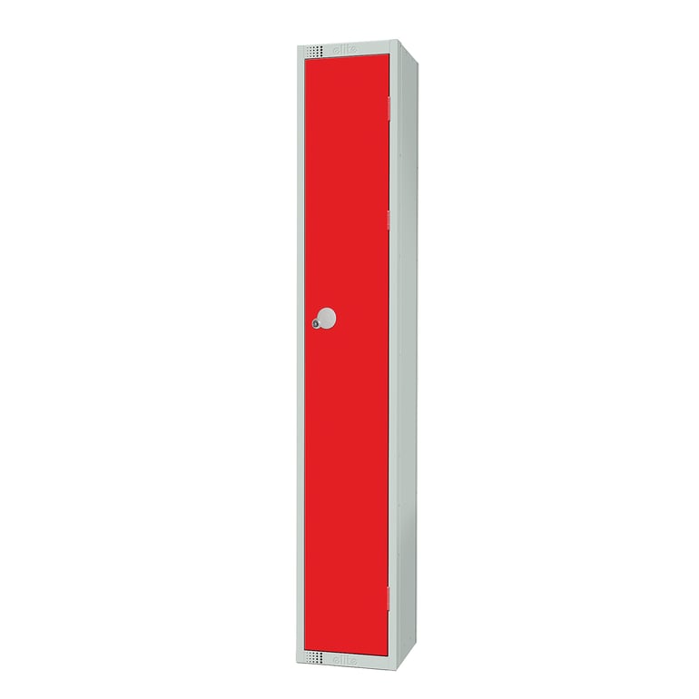 Elite locker, 1 door, 1800x300x300 mm, red | AJ Products