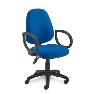 Office chair FLEET, fixed armrests, blue
