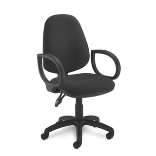 Office chair FLEET, fixed armrests, charcoal