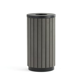 Classic outdoor waste bin MURRAY, open top, Ø 400x750 mm, 42 L, grey