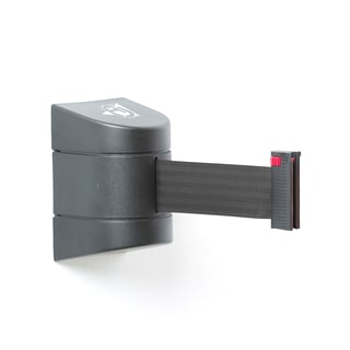 Afzetlint, wandcassette, 4600 mm, zwart, zwarte band
