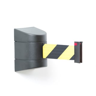 Barijera sa trakom, zidna montaža, 4600 mm, crna, žuto/crna traka