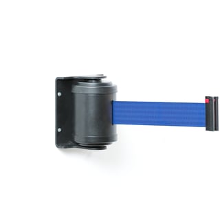 Zidni nosač s izvlačivom trakom, 180°, 4500 mm, crni, plava traka