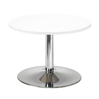 Konferenční stolek MONTY, Ø700 mm, bílá/chrom