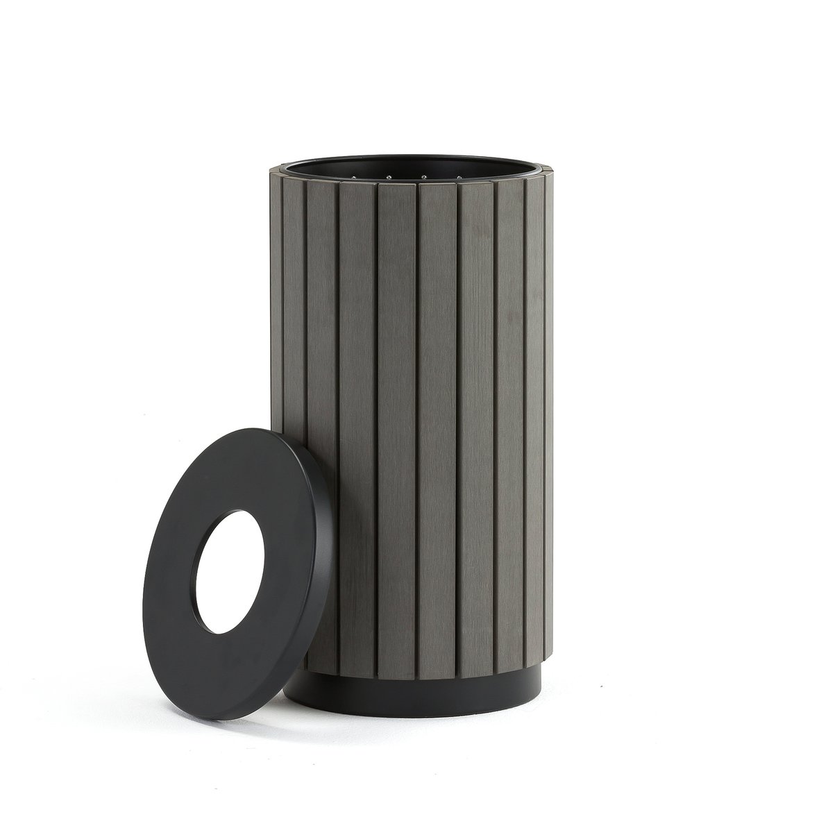 Classic outdoor waste bin MURRAY, open top, Ø 400x750 mm, 42 L, grey ...