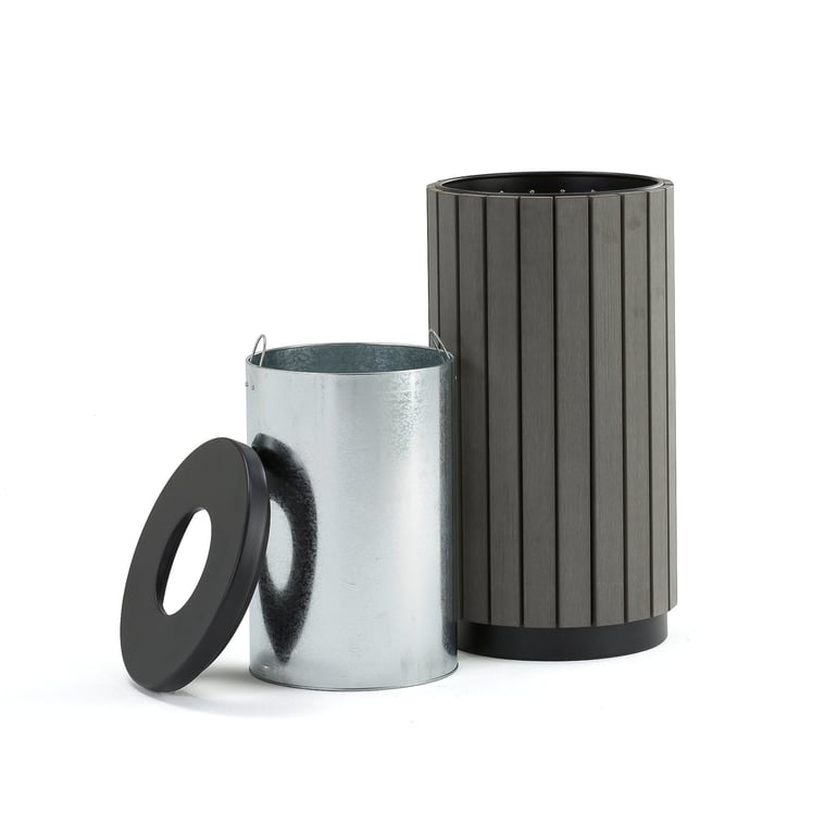 Abfallbehälter MURREY, 42 l, Ø 320 x 490 mm, grau