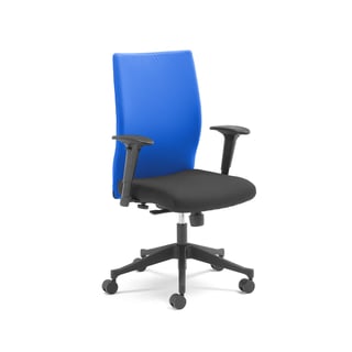 Uredska stolica: crno sjedište, plavi naslon