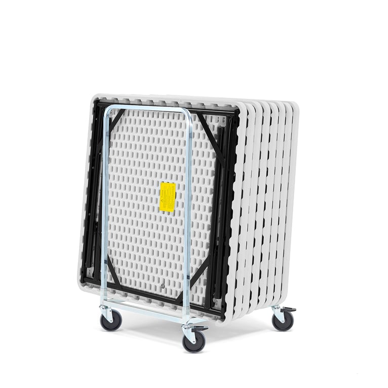 8 folding tables + trolley, 860x860 mm AJ Products