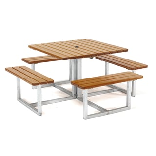 Piknikpöytä HJORTRON, 1740x1740x450 mm