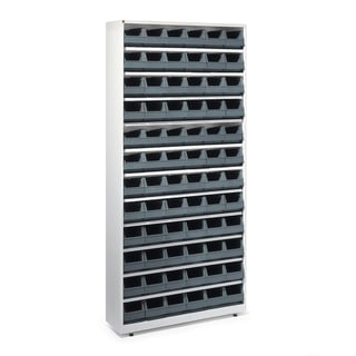 Backskåp högplock, 2000x950x270 mm, 72 grå backar