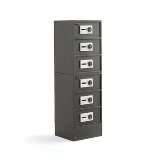 Bezpečnostní skříňka VALUE, 6 oddělených boxů s elektronickým kódovým zámkem