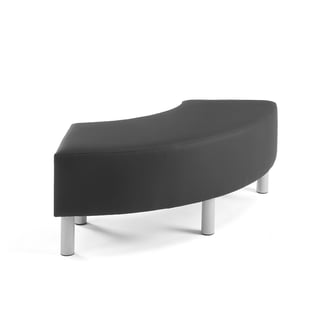 Sofa LISA, quadrant shaped, black synthetic leather