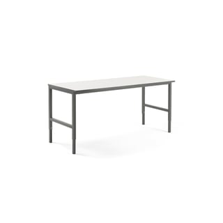 Arbejdsbord CARGO, 2000x750 mm, hvid laminatbordplade, grå ben