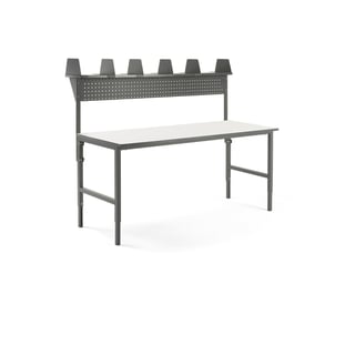 Paket: Arbetsbord CARGO, 2000x750 mm  med överhylla + verktygstavla