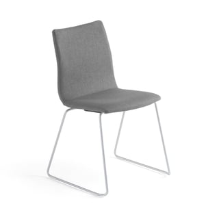 Konferencinė kėdė OTTAWA su metaliniu pagrindu, pilkas audinys, pilka