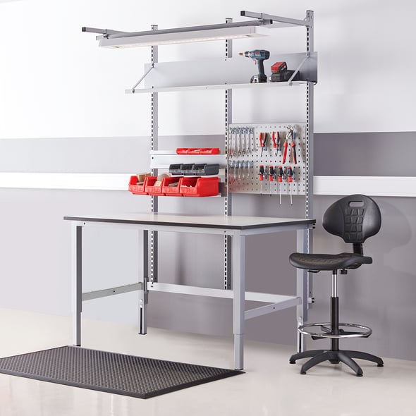 Height adjustable workbench MOTION, manual, 400 kg load, 2000x600 mm ...