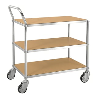 ESD table trolley, 3 shelves, 850x435x950 mm