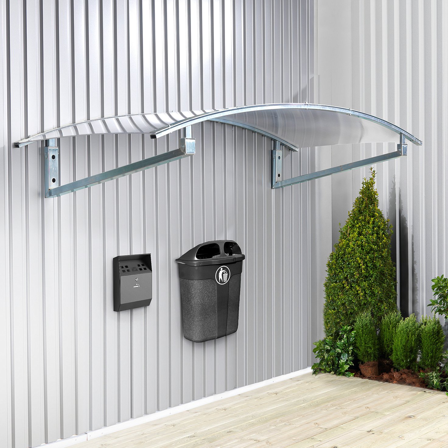 Wallmounted outdoor smoking shelter SPRINT, 1000x2620 mm AJ Products