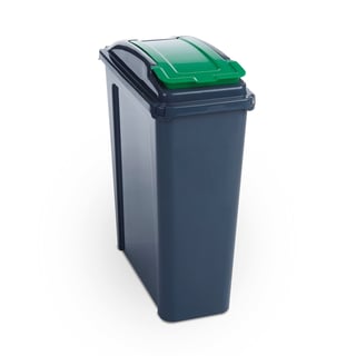 Recycling bin, 400x190x510 mm, 25 L, green lid