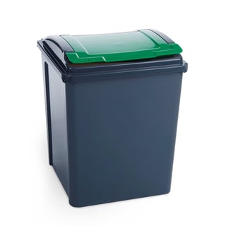Recycling bin, 390x400x510 mm, 50 L, green lid