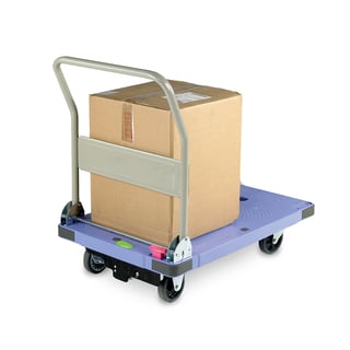 Braked folding platform trolley SILENTMASTER®, 300 kg load, 600x900 mm