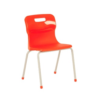 4 leg plastic school chair, H 350 mm, red
