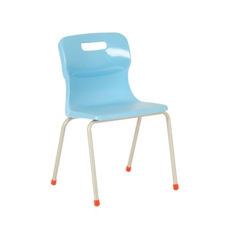 4 leg plastic school chair, H 350 mm, sky blue