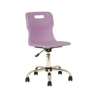 Plastic swivel chair, ages 11+, 465-555 mm, purple, castors