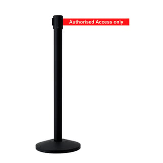Tensabarrier® printed belt barrier, Authorised Access Only, 2.3 m