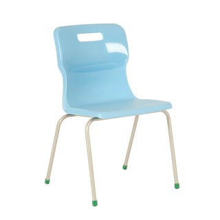 4 leg plastic school chair, H 430 mm, sky blue