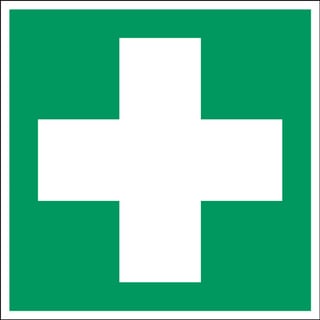 First aid sign, adhesive polyester, 100x100 mm