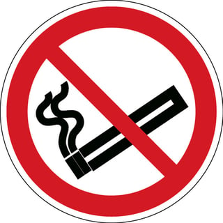 Varoituskyltti, tupakointi kielletty, alumiini, Ø 200 mm
