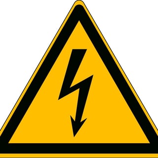 Znak s simbolom za nevarnost pred elektriko, adhezivni poliester, 200x200 mm