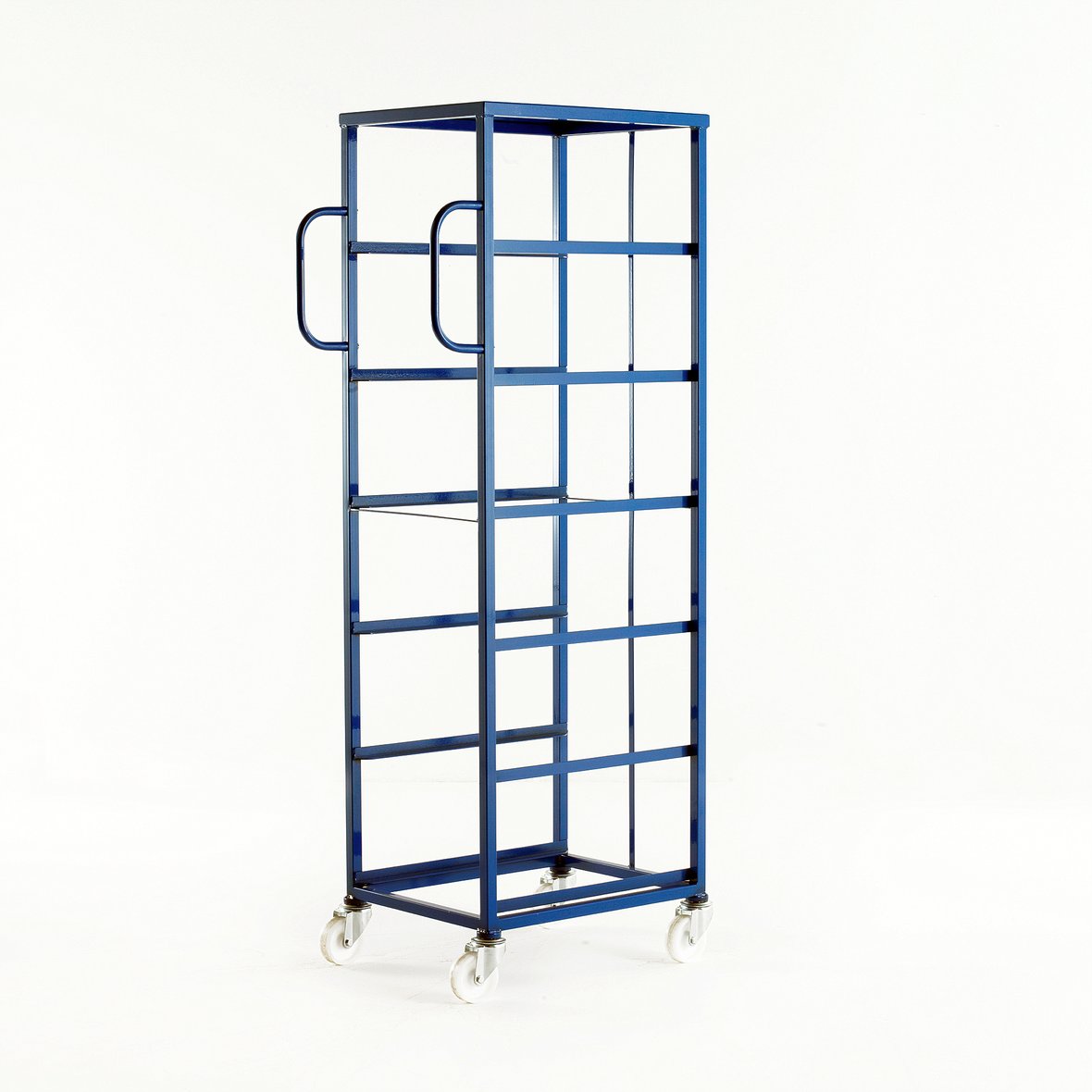 Mobile tray rack + Euro trays, 200 kg load, 6 trays, H 1780 mm AJ