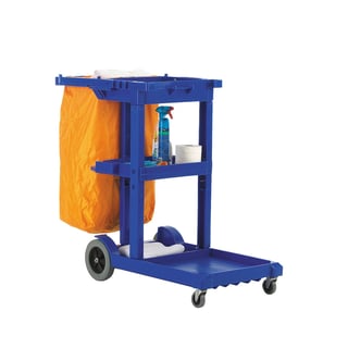 Janitorial cleaning trolley, 100 kg load