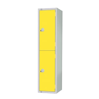 Primary school locker, 2 doors, 1370x300x450 mm, yellow