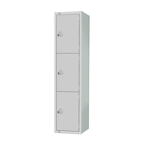 Primary School Locker, 3 Doors, 1370x300x450 Mm, Grey 