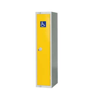 Disability locker, 1 door, 1370x300x450 mm, yellow