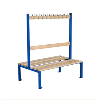 Double school bench ELITE, 18 hooks, 1200x760x1370 mm, dark blue