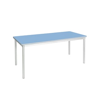 School dining table ENVIRO, 1800x750x710 mm, light blue, silver