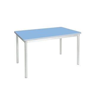 School dining table ENVIRO, 1200x750x710 mm, light blue, silver
