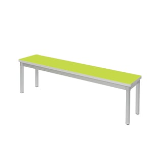 School dining bench ENVIRO, 1600x330x430 mm, lime, silver