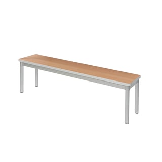 School dining bench ENVIRO, 1600x330x430 mm, beech, silver