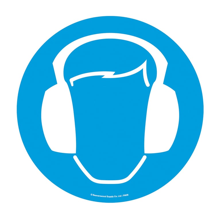 Graphic floor sign, Ear protection, symbol only | AJ Products